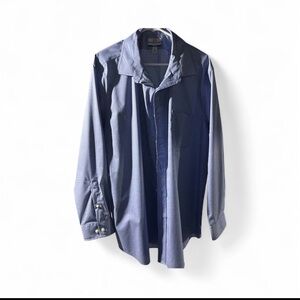 Croft & Barrow Men's 18 34/35 Blue Plaid No Iron Slim Fit Dress Shirt